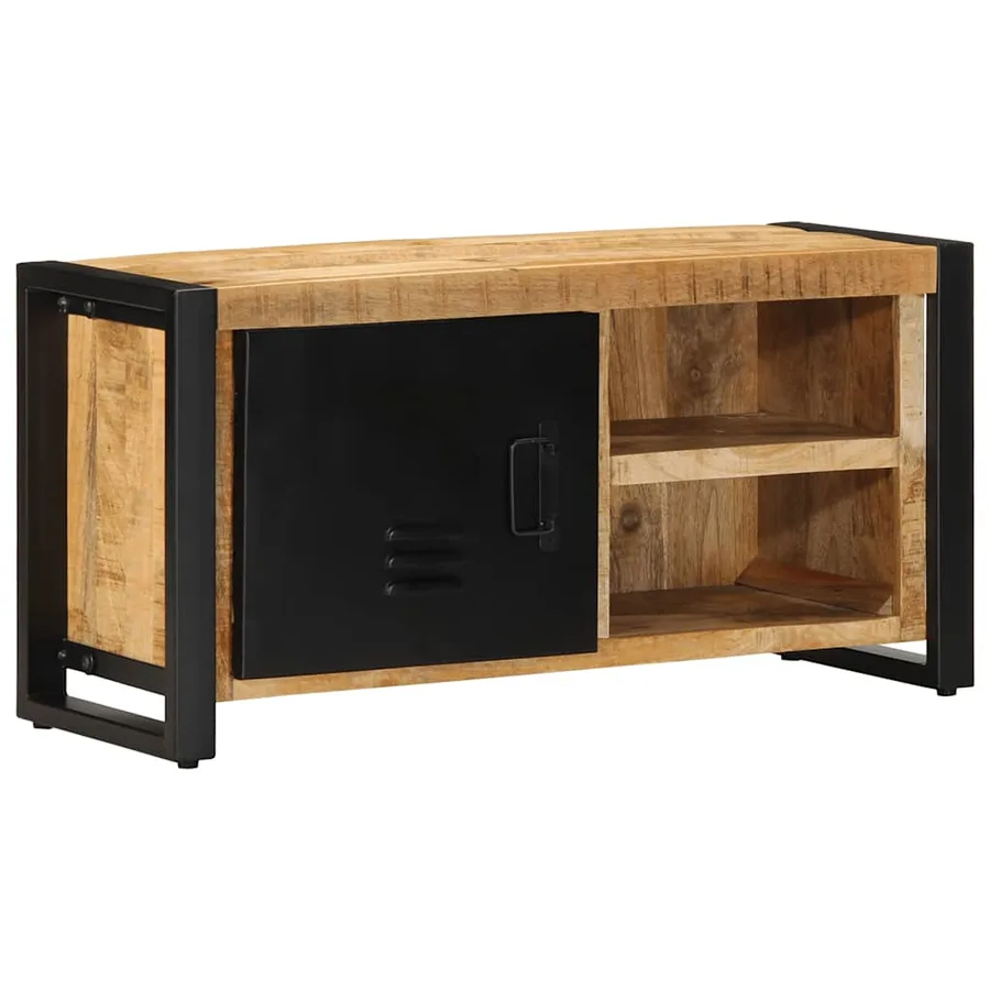 Meuble TV 80x30x40 cm bois massif de manguier brut - 11