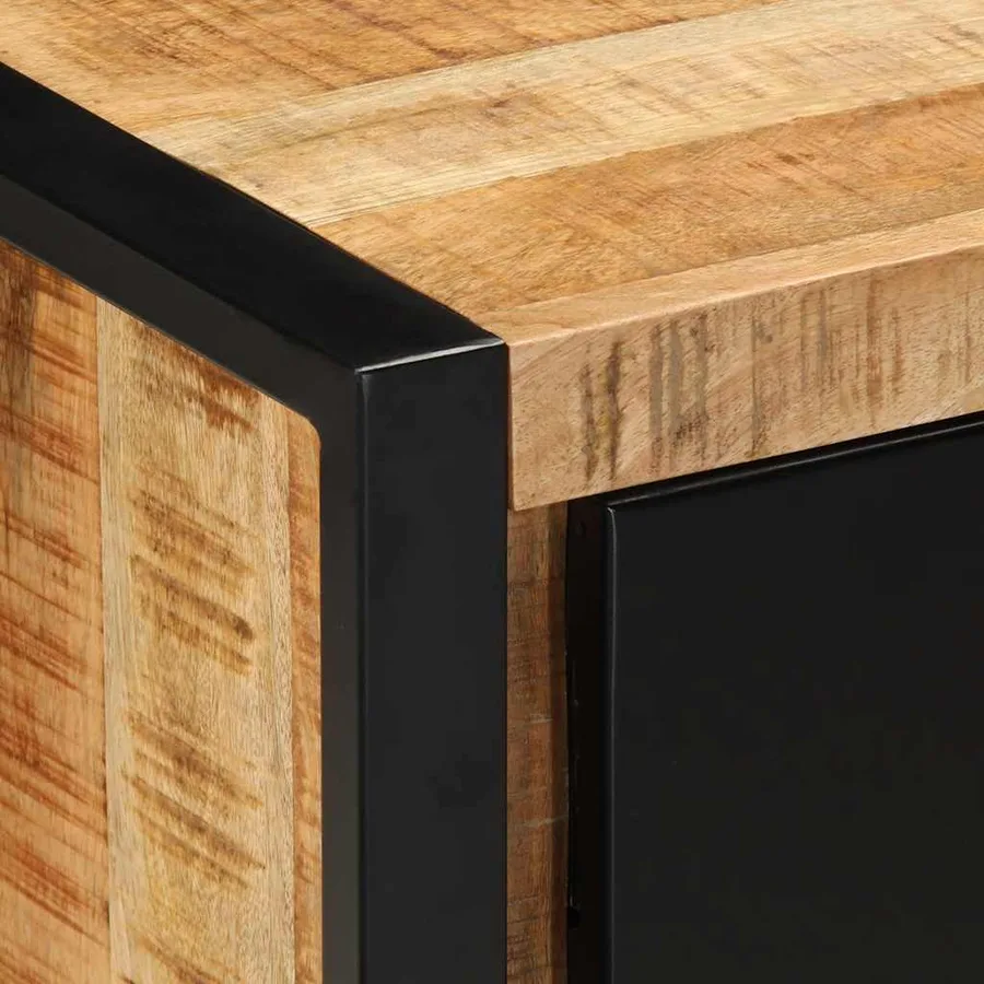Meuble TV 80x30x40 cm bois massif de manguier brut - 6