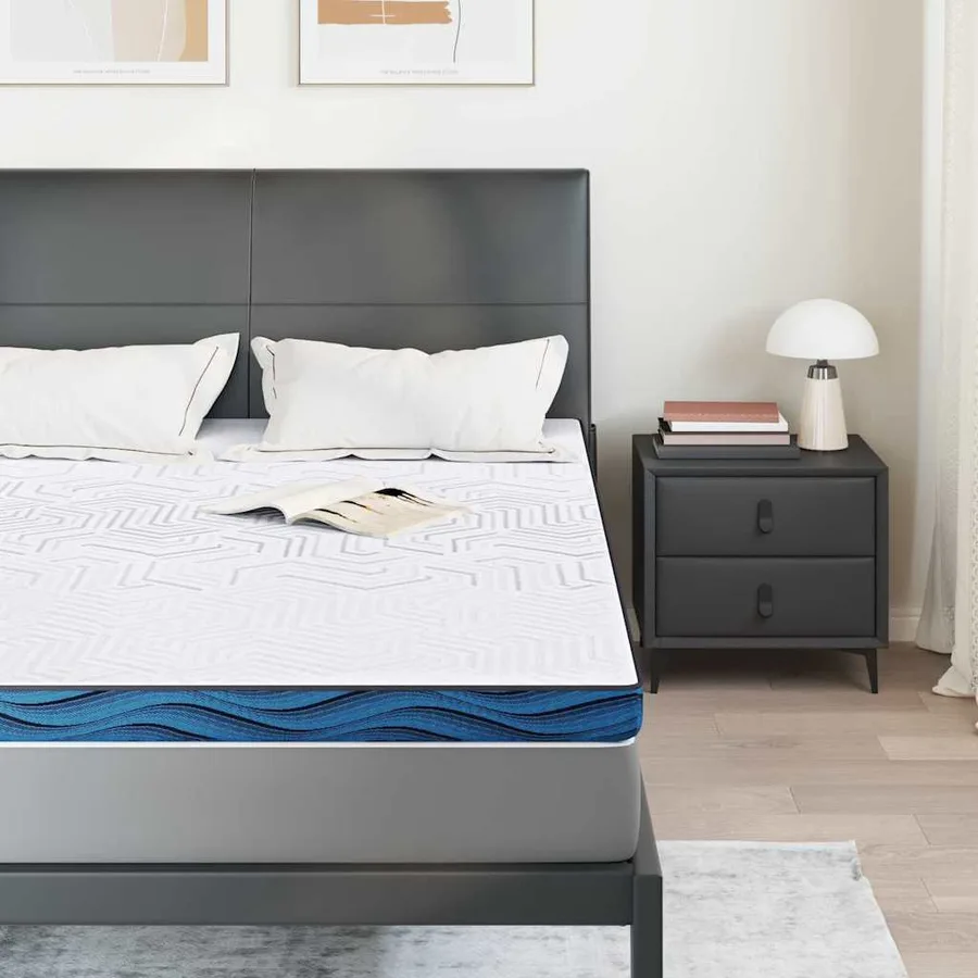 Surmatelas Blanc 140 x 200 cm Tissu jacquard - 3