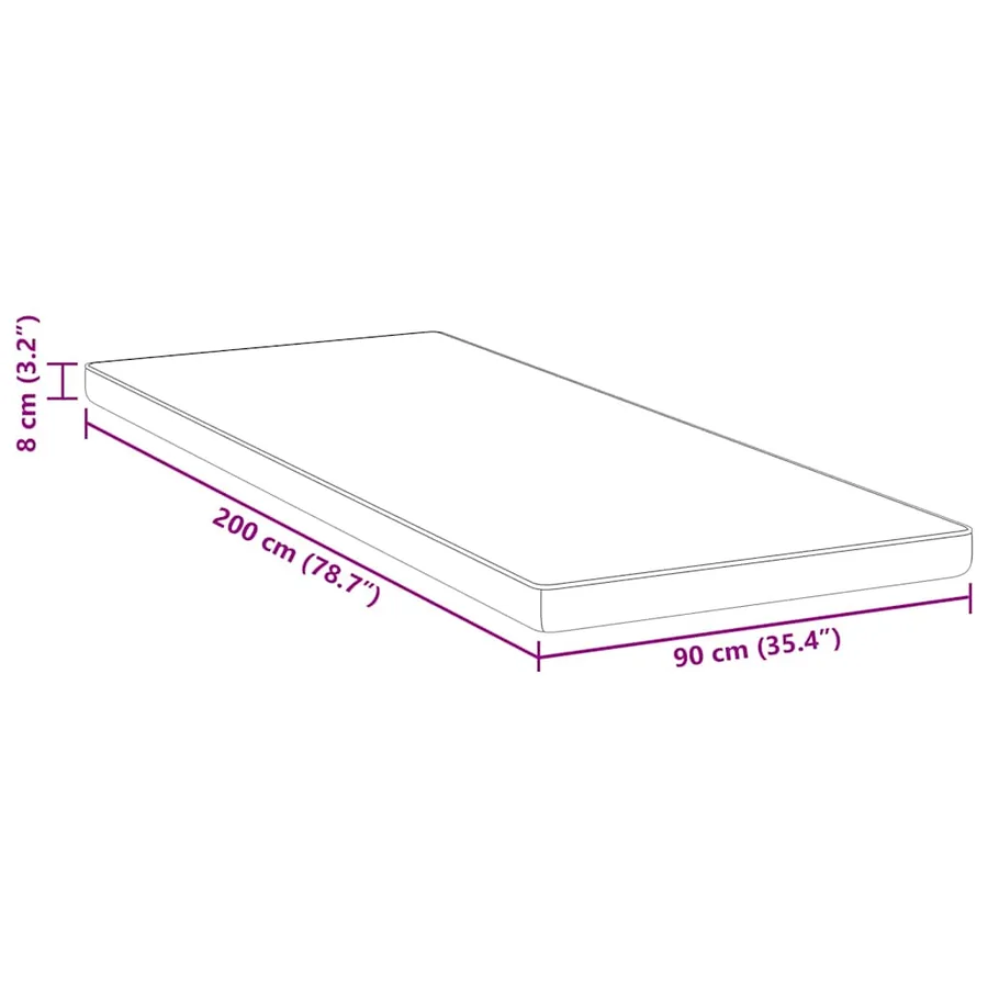 Surmatelas Blanc 90 x 200 cm Tissu jacquard - 11