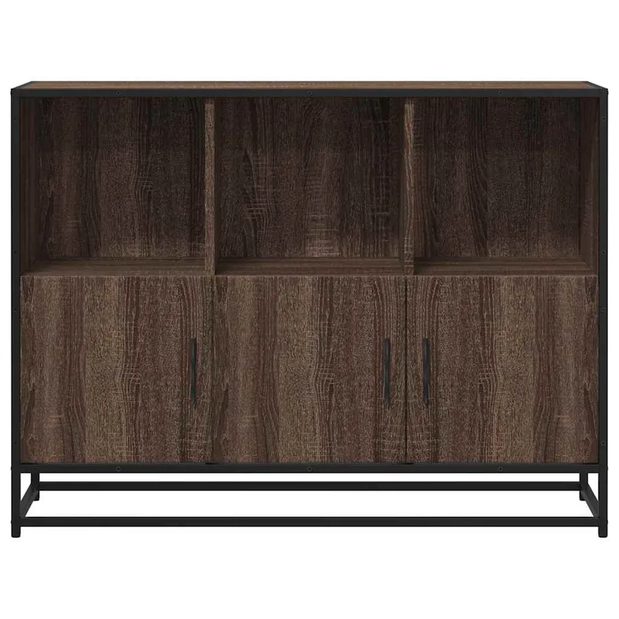 Buffet chêne marron 100x35x76 cm bois d'ingénierie - 4