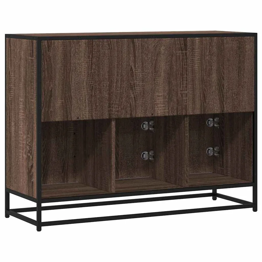 Buffet chêne marron 100x35x76 cm bois d'ingénierie - 6