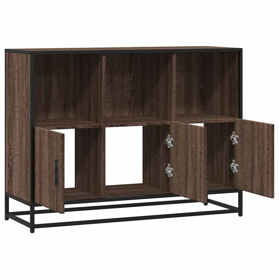 Buffet chêne marron 100x35x76 cm bois d'ingénierie - 7