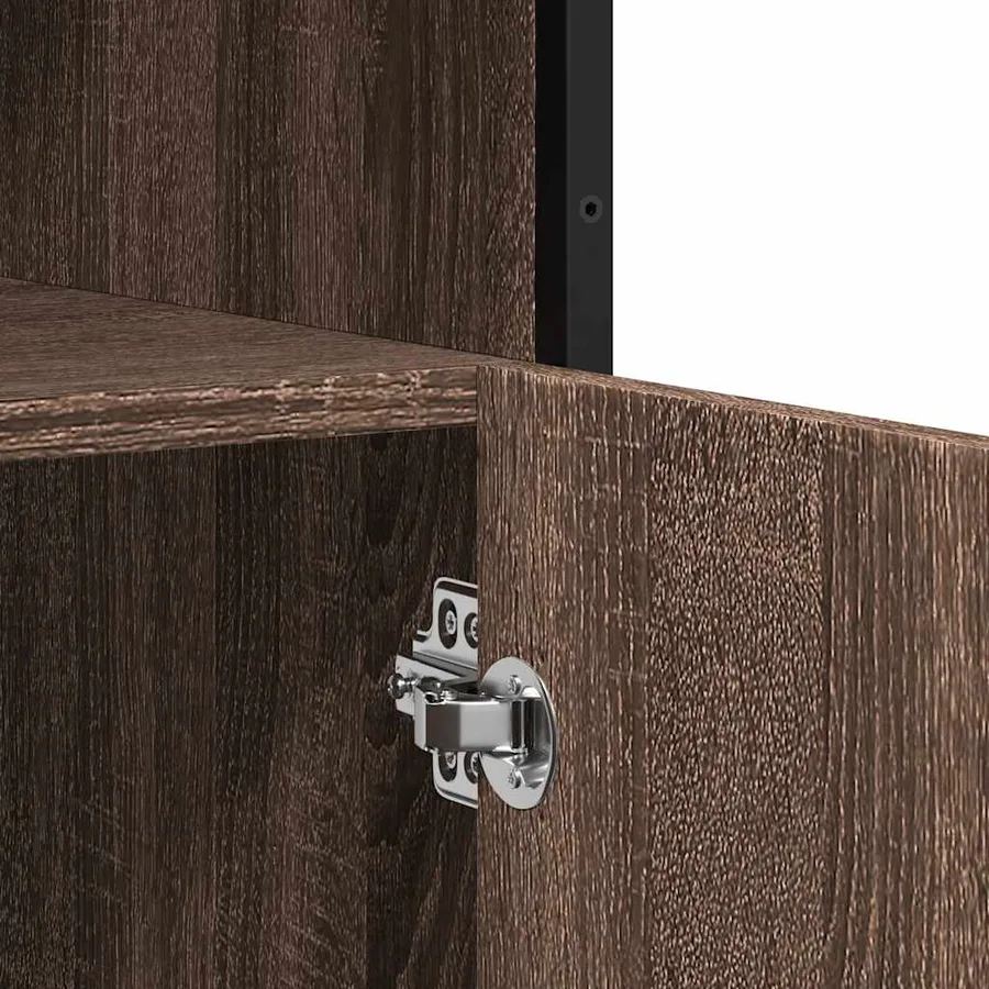 Buffet chêne marron 100x35x76 cm bois d'ingénierie - 9