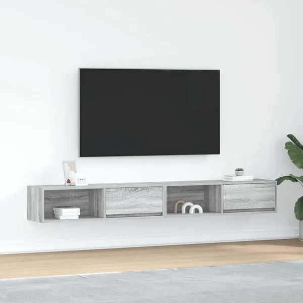 Meubles TV 2 pcs sonoma gris 100x31x25,5 cm bois d'ingénierie