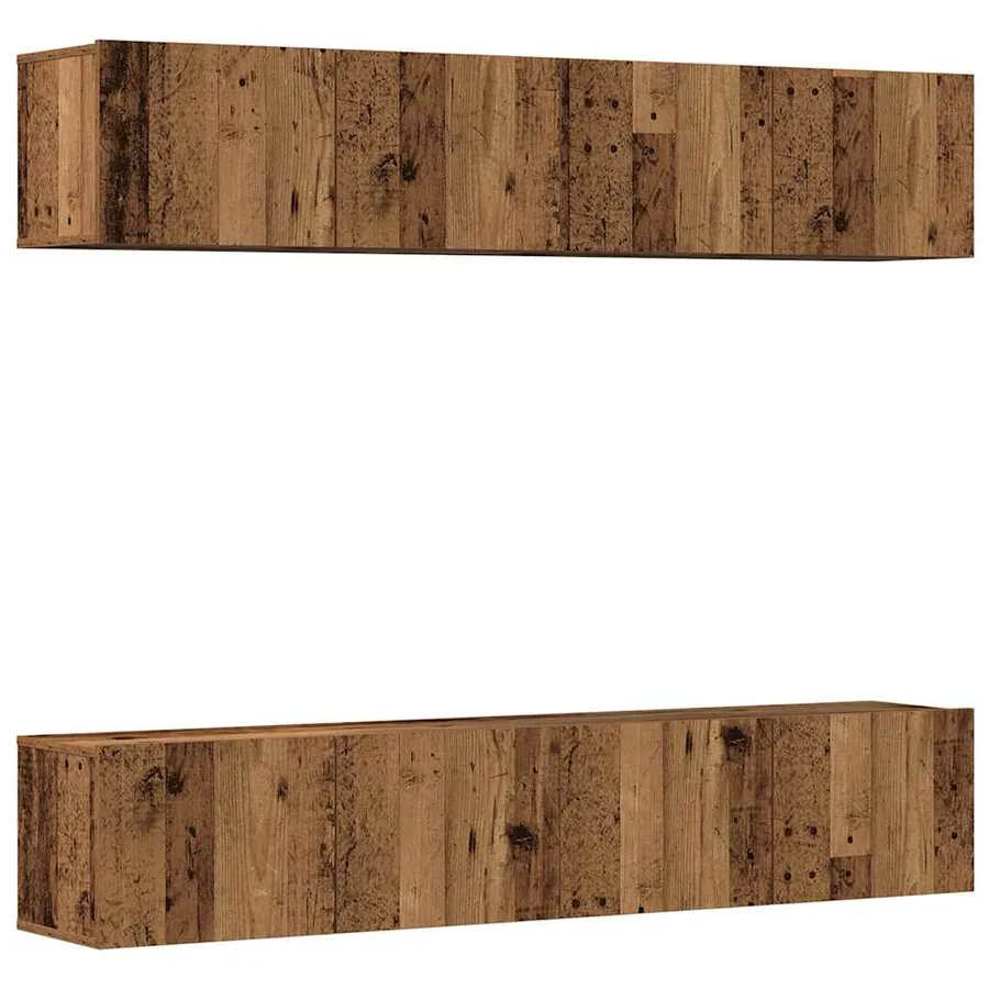 Meubles TV muraux 4 pcs vieux bois bois d'ingénierie - 2