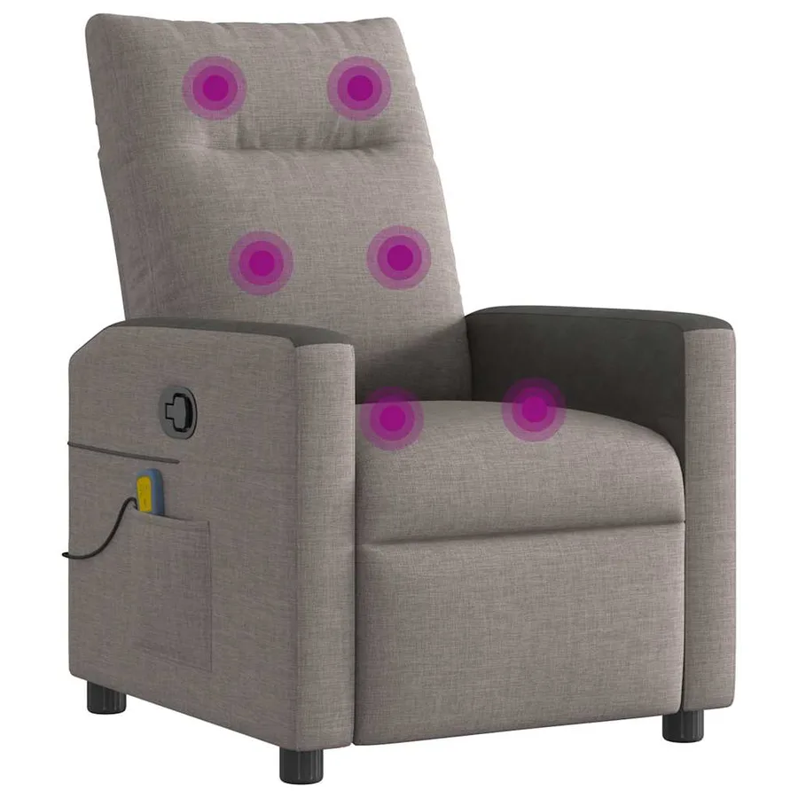 Fauteuil de massage inclinable Taupe Tissu - 7