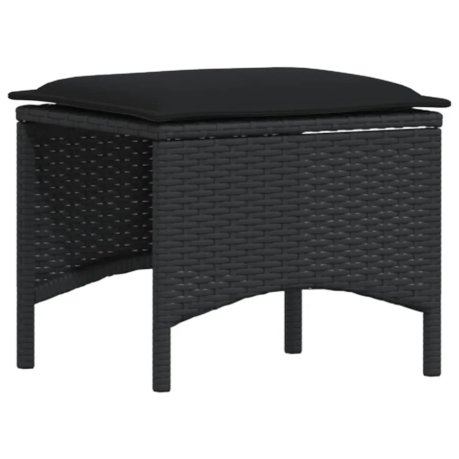 Ensemble à manger de jardin 4 pcs avec coussins noir - 7