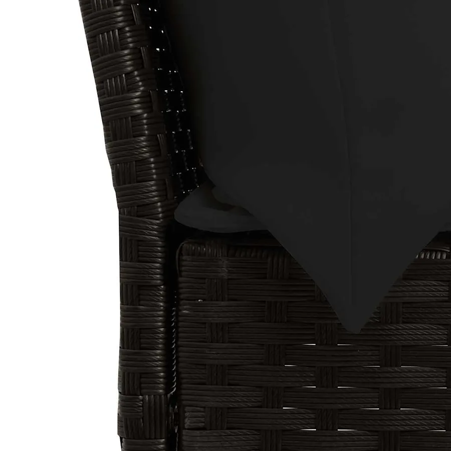 Ensemble à manger de jardin 4 pcs avec coussins noir - 9