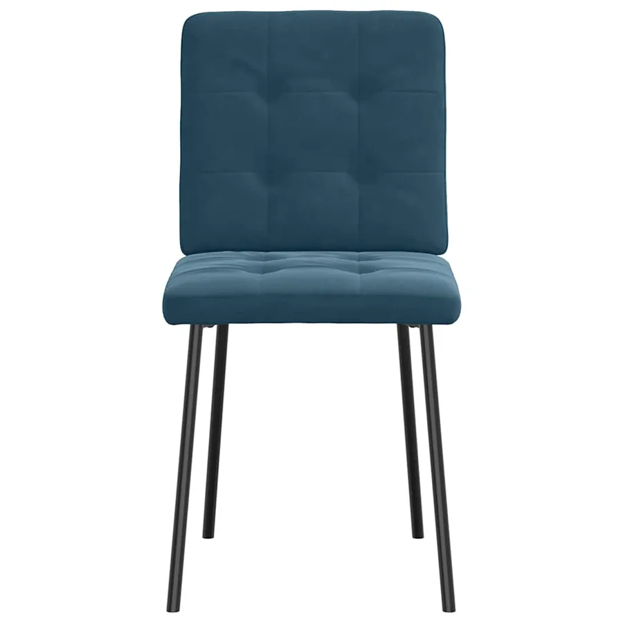 Chaises à manger lot de 6 bleu velours - 3