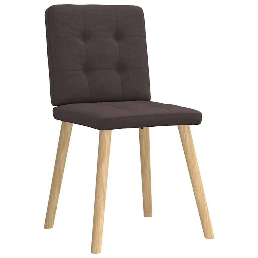 Chaises à manger lot de 4 marron foncé tissu - 3