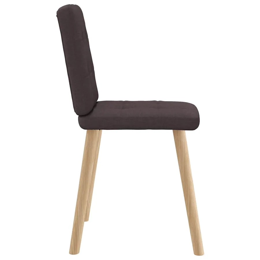 Chaises à manger lot de 4 marron foncé tissu - 5