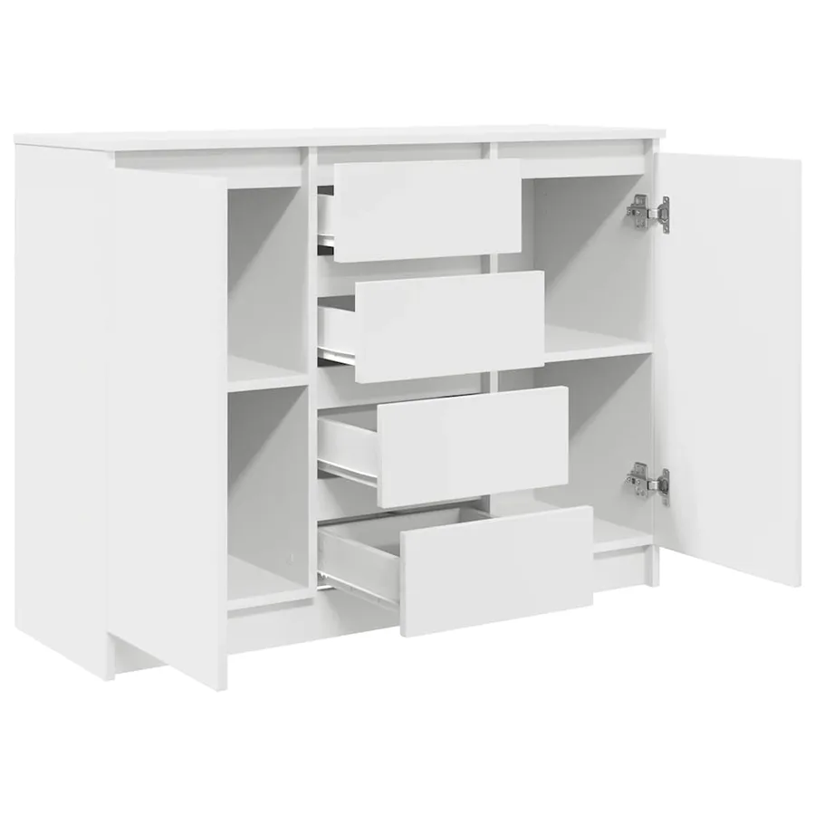 Buffet avec tiroirs blanc 100,5x35x76 cm bois d'ingénierie - 5