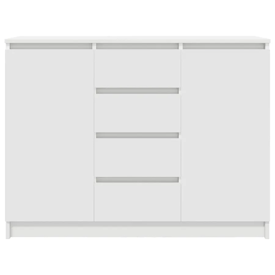 Buffet avec tiroirs blanc 100,5x35x76 cm bois d'ingénierie - 6