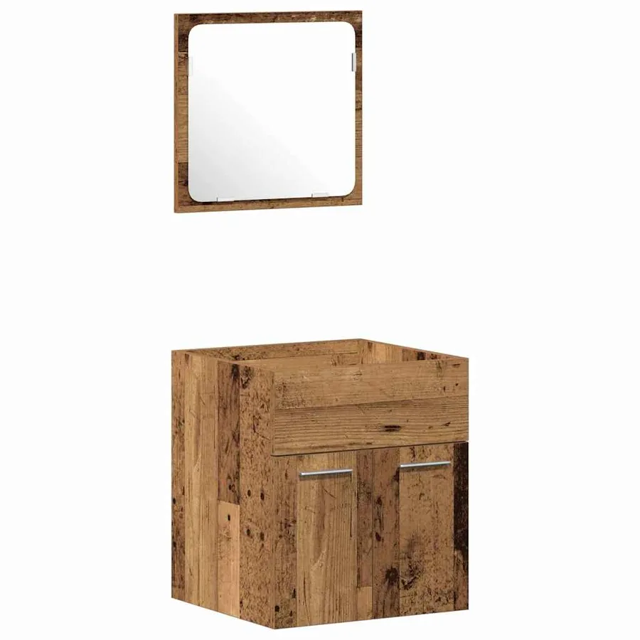Ensemble de mobilier de salle de bain 4 pcs Bois Ancien - 6