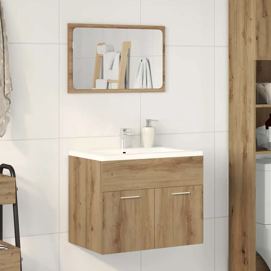 Ensemble de meubles salle de bain 2 pcs bois d'ingénierie - 3