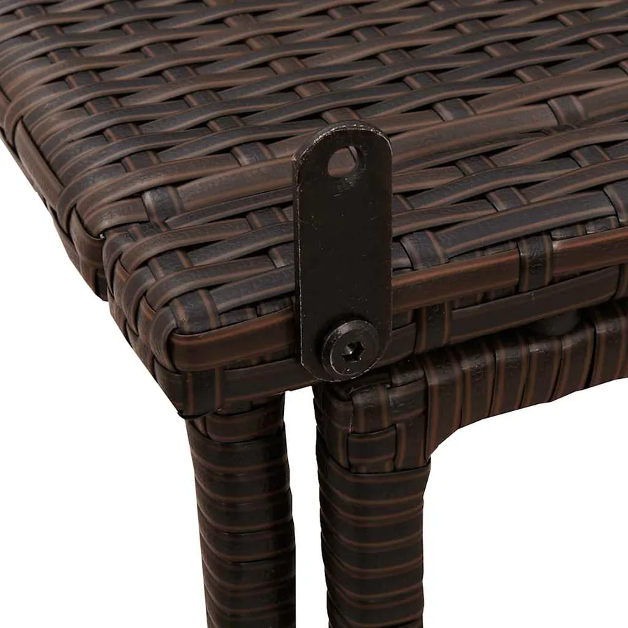 Table de jardin pliante marron 90 x 51 x 75 cm polyrotin - 8