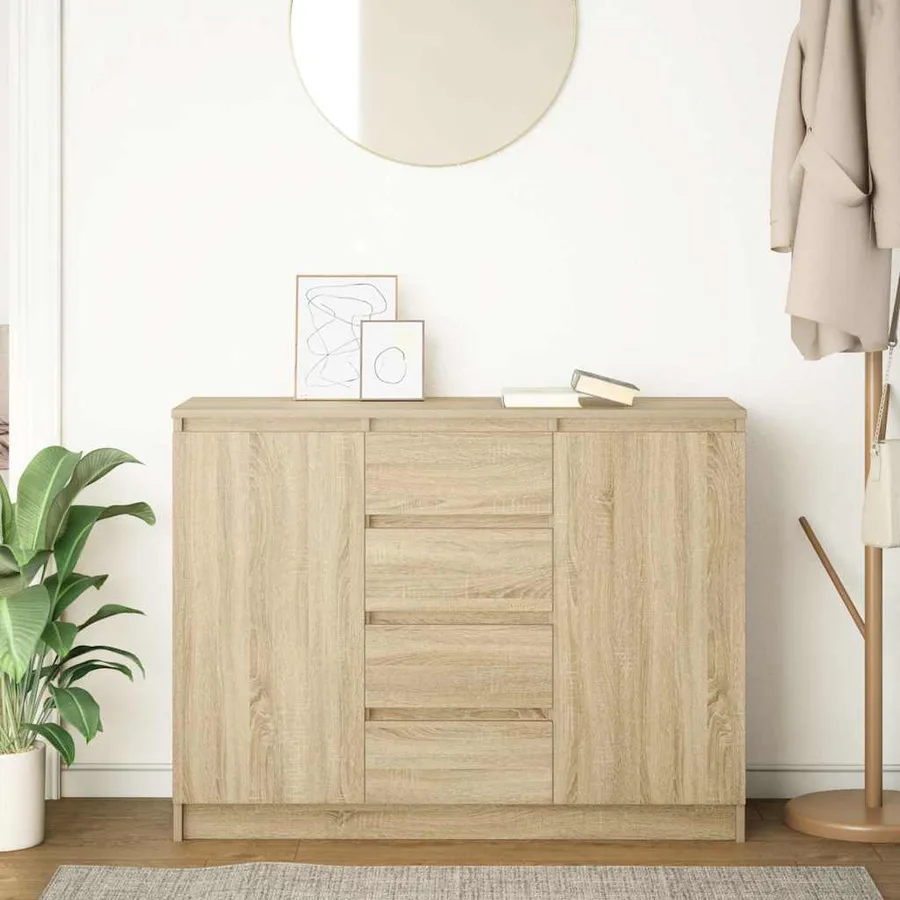 Buffet avec tiroirs chêne sonoma 100,5x35x76 cm bois ingénierie - 3