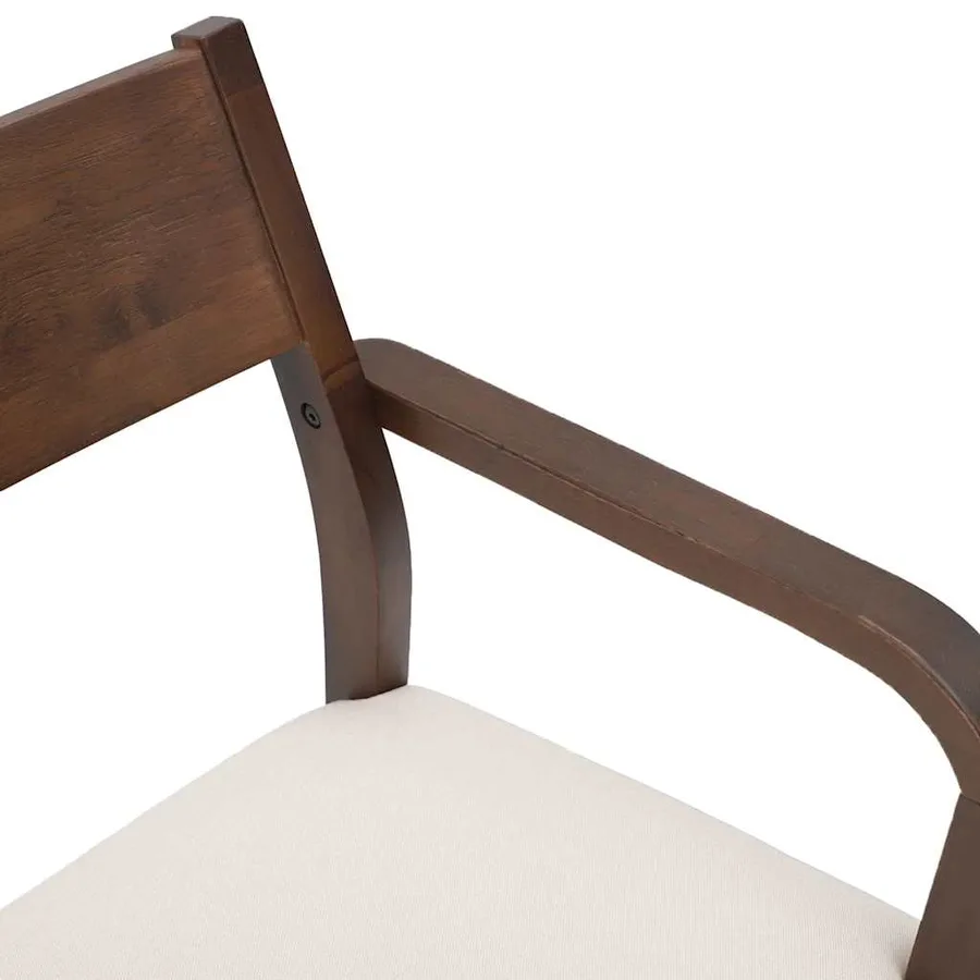 Chaises à manger coussins 2 pcs marron bois massif caoutchouc - 8