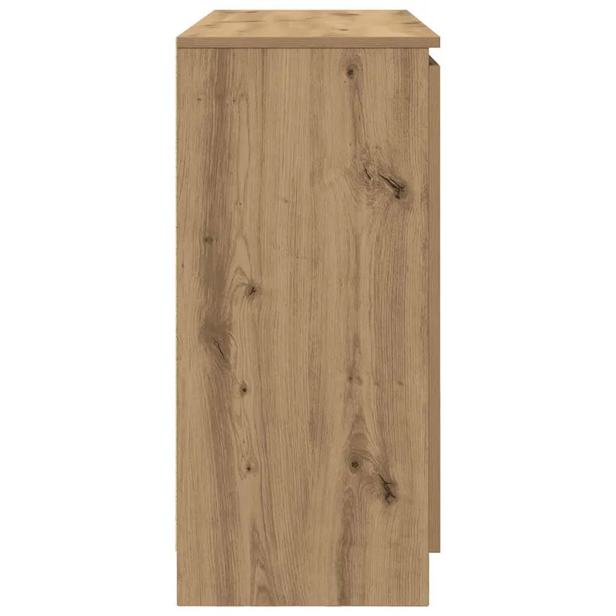 Buffet et tiroirs chêne artisanal 100,5x35x76cm bois ingénierie - 7