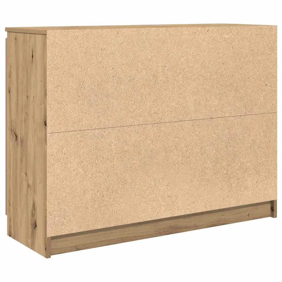 Buffet et tiroirs chêne artisanal 100,5x35x76cm bois ingénierie - 8