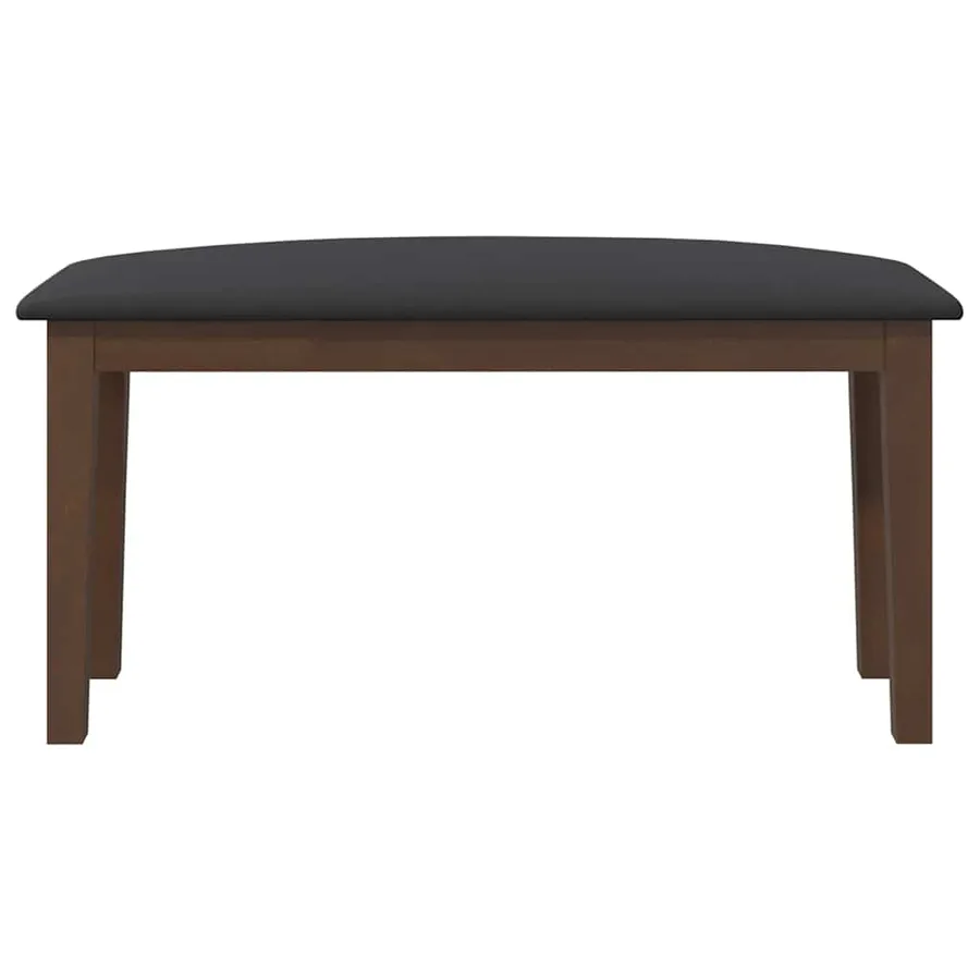 Banc 90 cm marron bois massif caoutchouc - 4