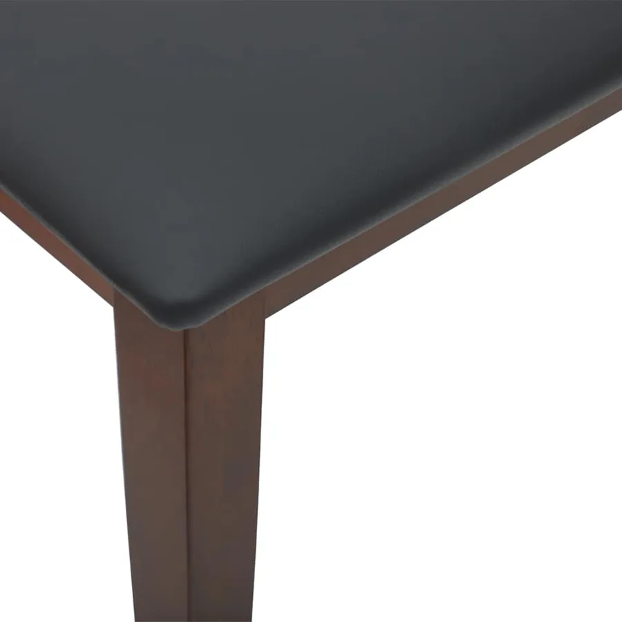 Banc 90 cm marron bois massif caoutchouc - 6