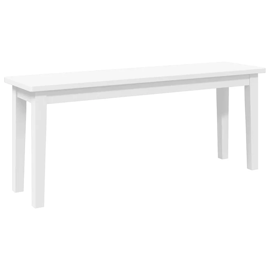 Banc 110 cm blanc bois massif caoutchouc - 2