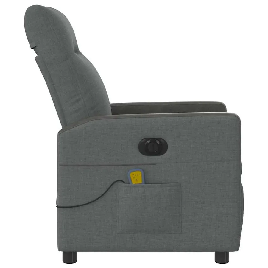 Fauteuil inclinable de massage électrique gris foncé tissu - 6