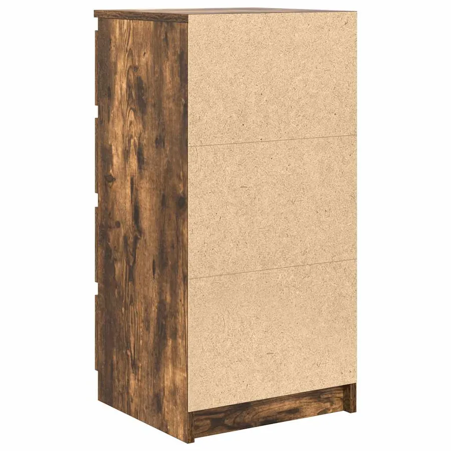 Buffet avec tiroirs chêne fumé 37,5x35x99 cm bois d'ingénierie - 8