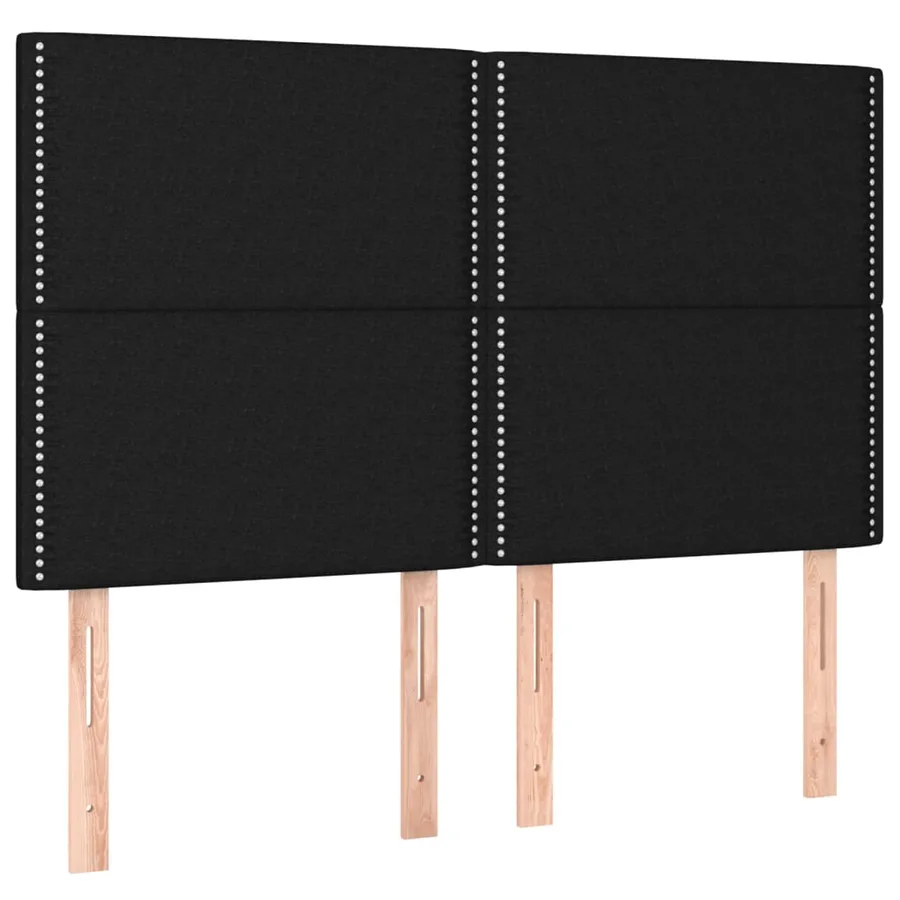 Sommier à lattes de lit avec matelas Noir 140x190 cm Tissu - 6