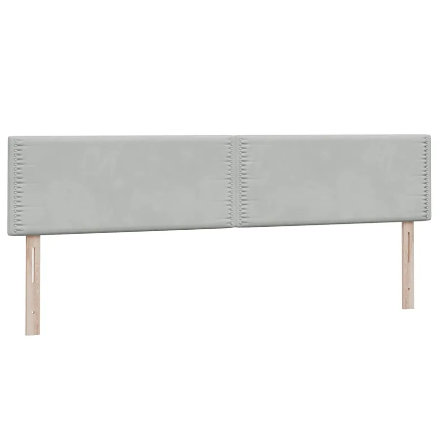 Sommier à lattes de lit et matelas et LED gris clair 200x210cm velours - 7