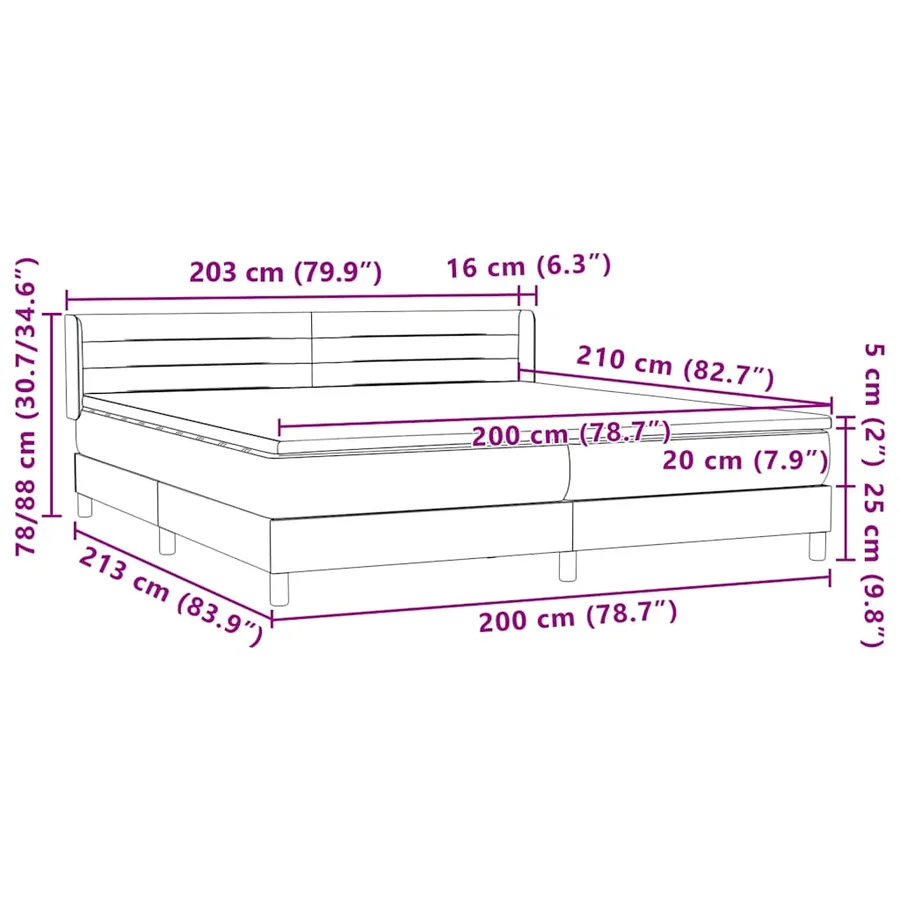Sommier à lattes de lit et matelas gris clair 200x210cm velours - 12