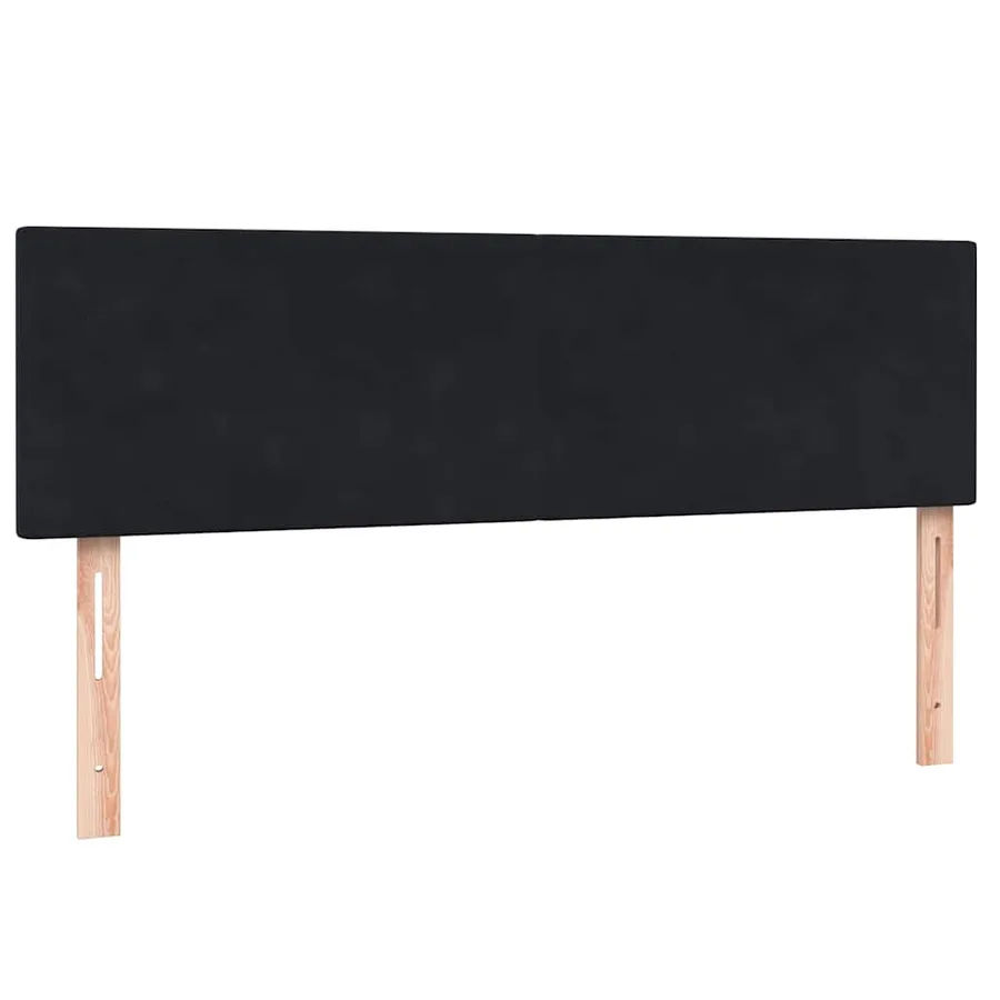 Sommier à lattes de lit avec matelas noir 140x210 cm velours - 7