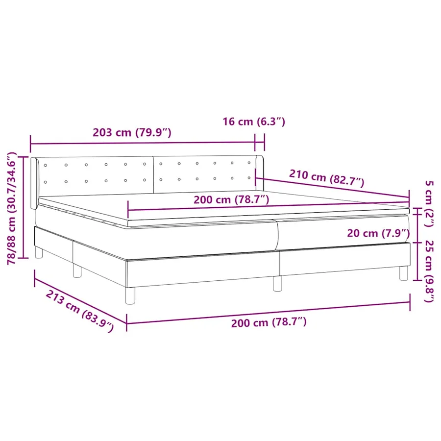 Sommier à lattes de lit et matelas gris clair 200x210cm velours - 12
