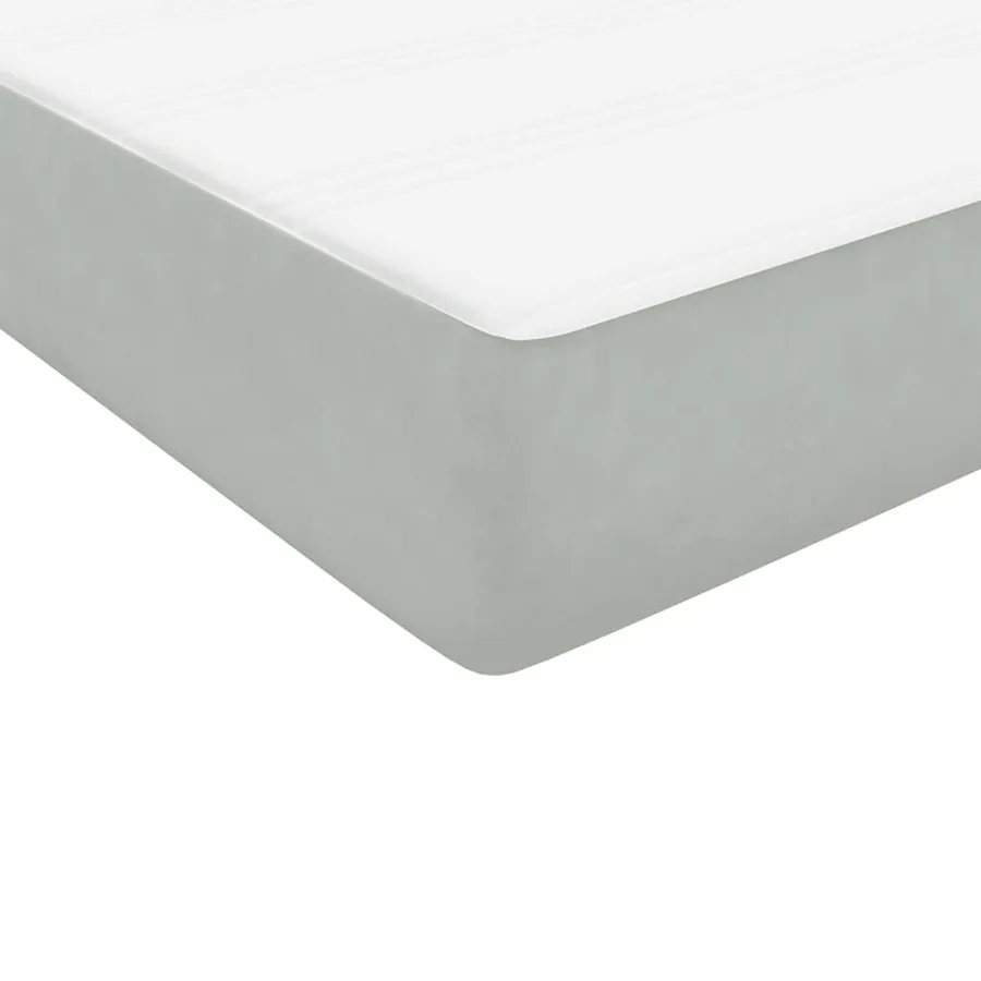 Sommier à lattes de lit et matelas gris clair 200x210cm velours - 9