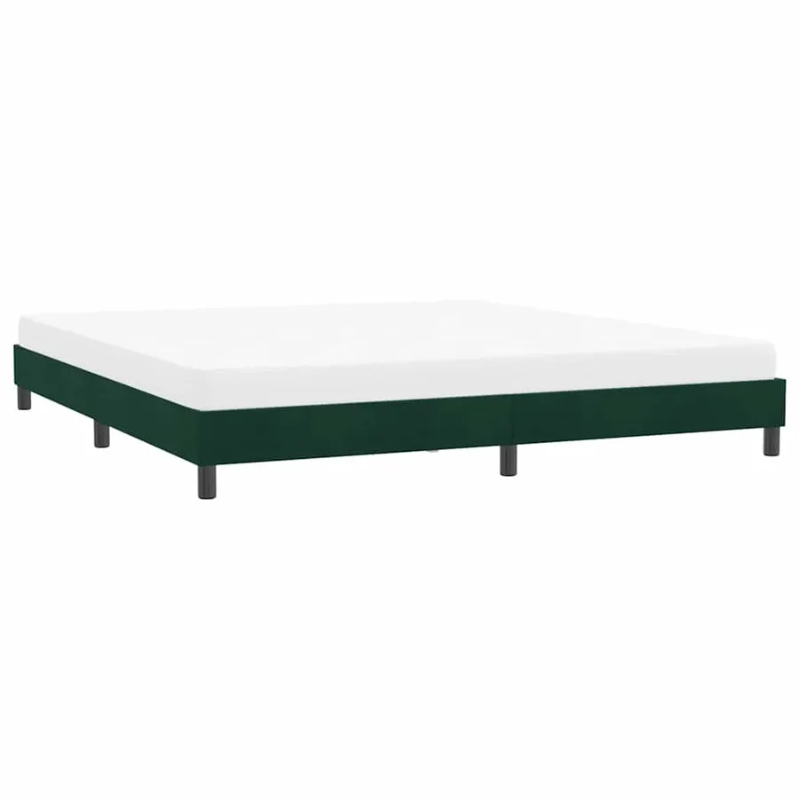 Cadre de lit sans matelas vert foncé 180x210 cm velours - 4