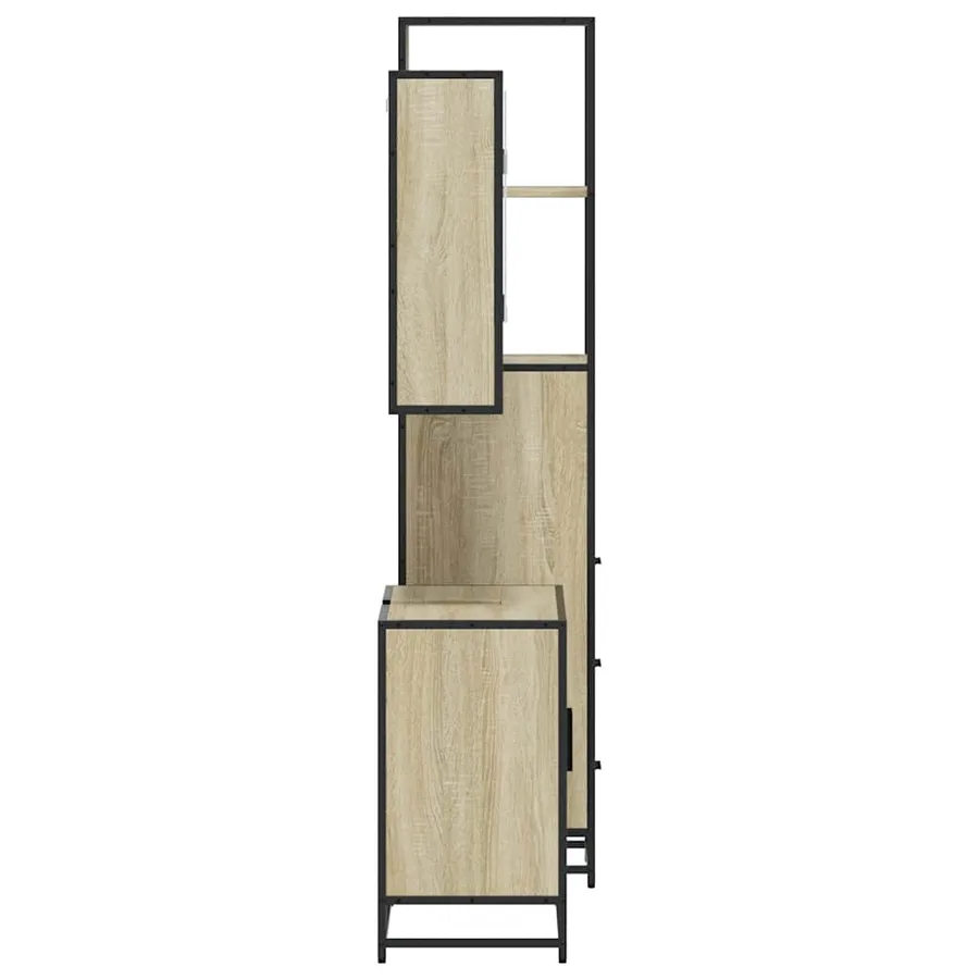 Ensemble de meubles de salle de bain 3 pcs chêne sonoma - 6