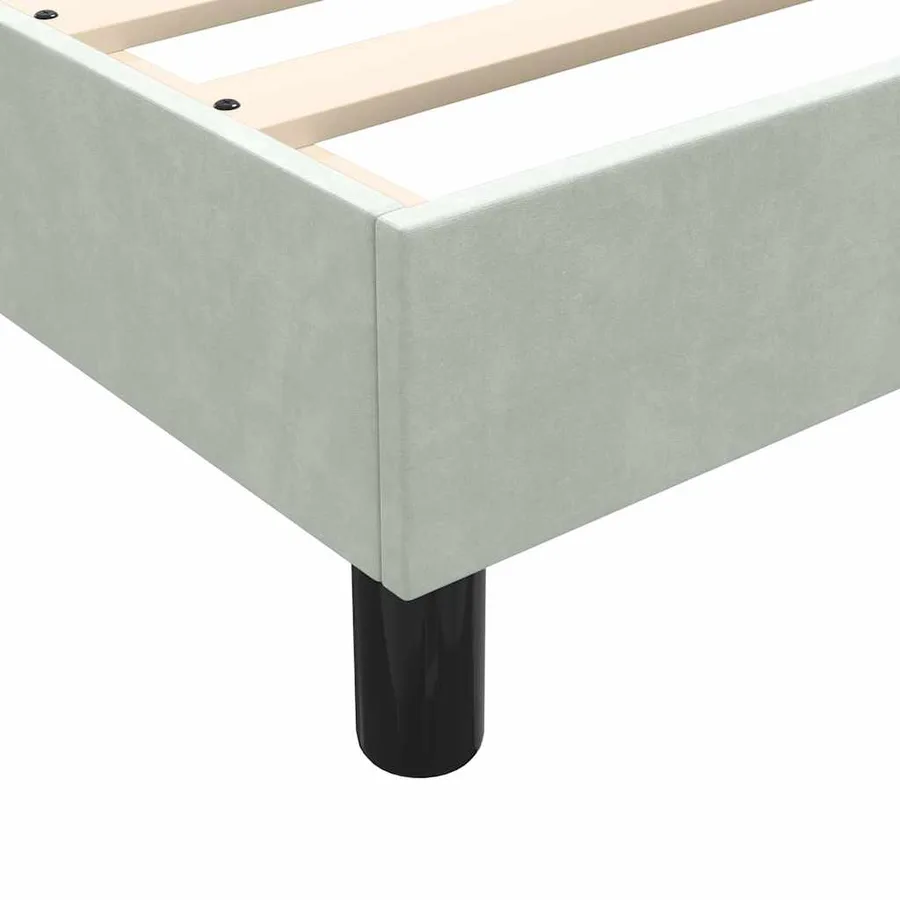 Sommier à lattes de lit et matelas gris clair 180x210cm velours - 10