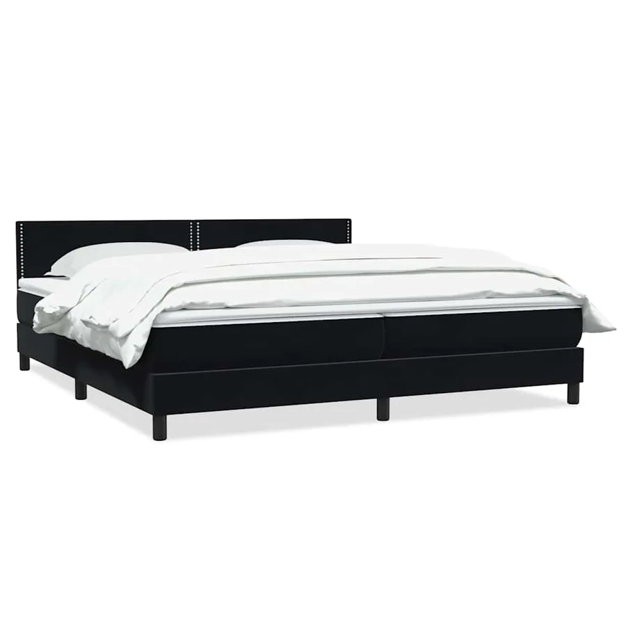 Sommier à lattes de lit avec matelas noir 200x210 cm Velours - 2