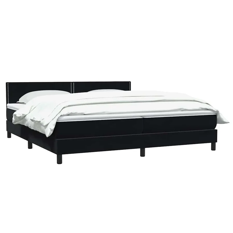 Sommier à lattes de lit avec matelas noir 200x210 cm Velours - 3