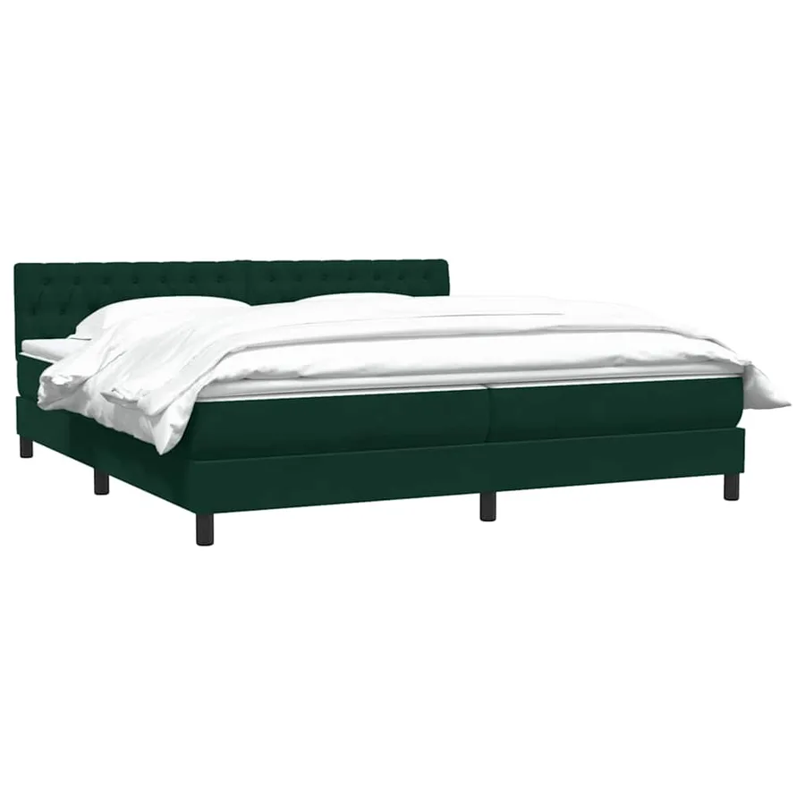 Sommier à lattes de lit et matelas vert foncé 180x210cm velours - 3