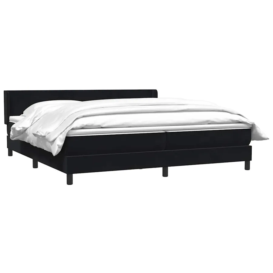 Sommier à lattes de lit avec matelas noir 200x210 cm Velours - 3