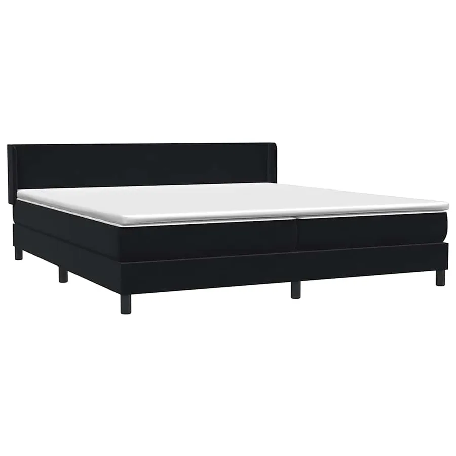 Sommier à lattes de lit avec matelas noir 200x210 cm Velours - 4