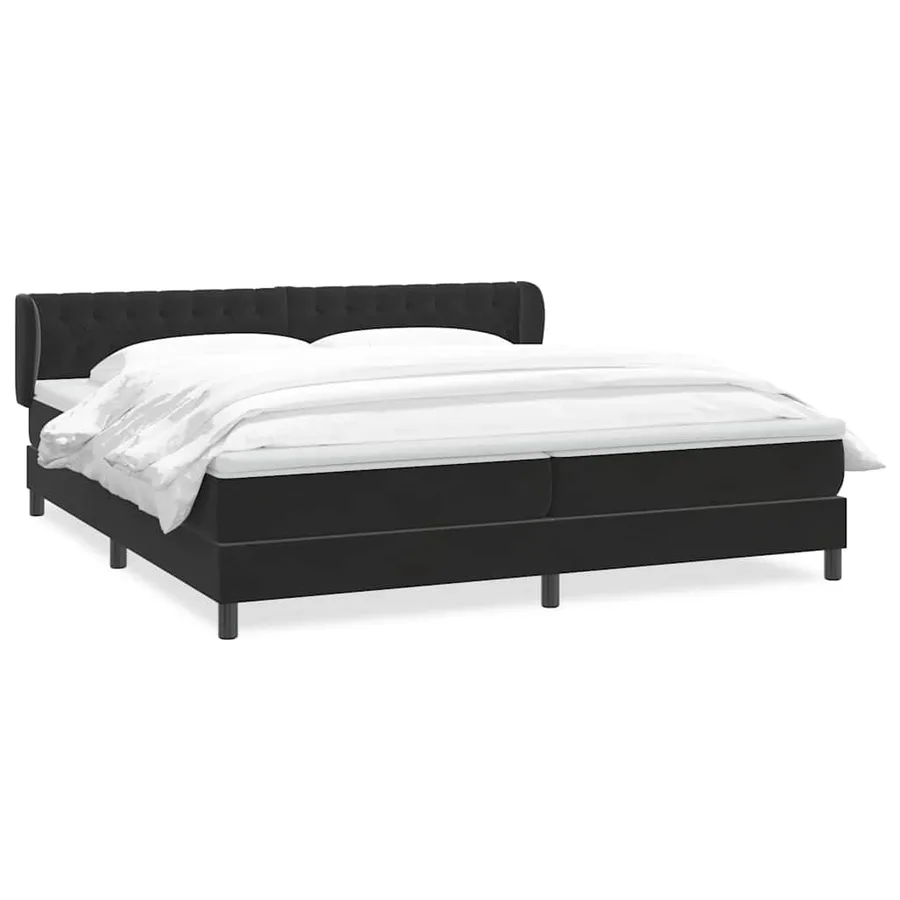 Sommier à lattes de lit avec matelas noir 200x210 cm Velours - 2