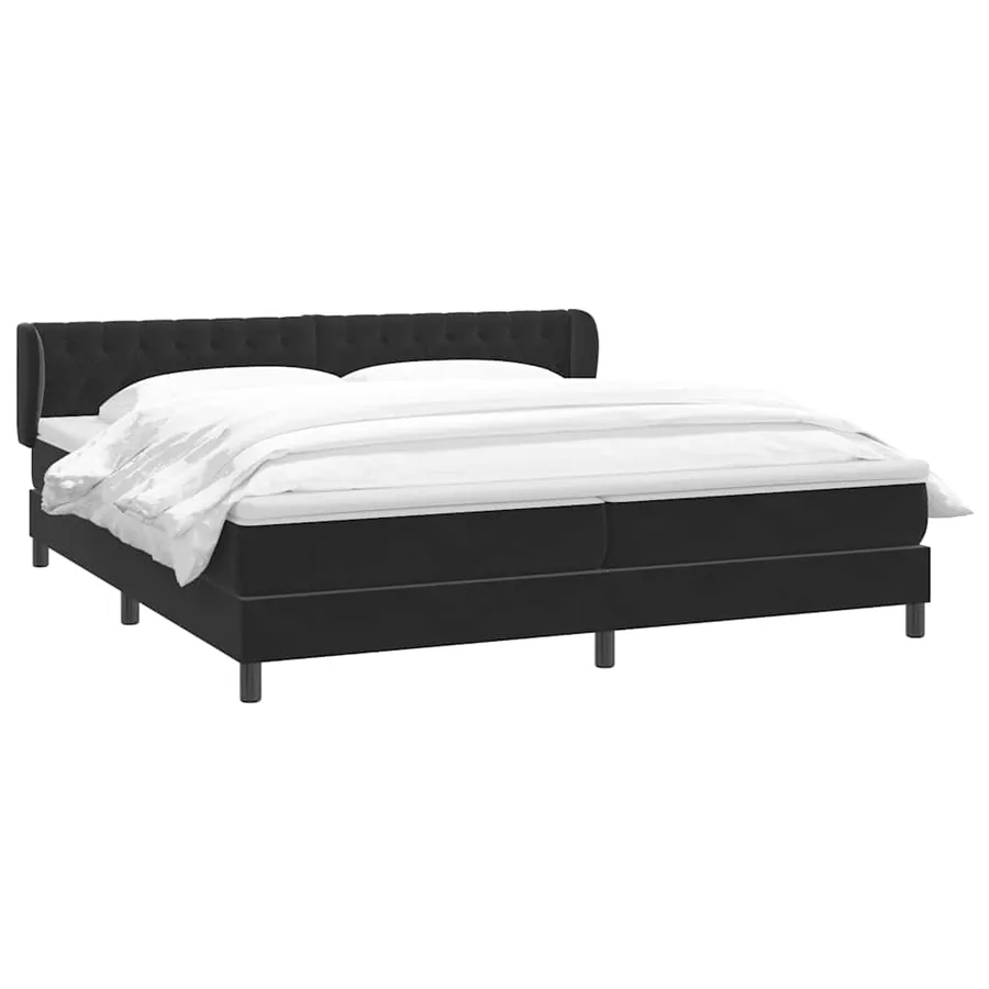 Sommier à lattes de lit avec matelas noir 200x210 cm Velours - 3