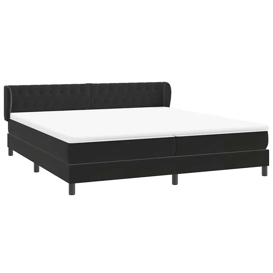 Sommier à lattes de lit avec matelas noir 200x210 cm Velours - 4
