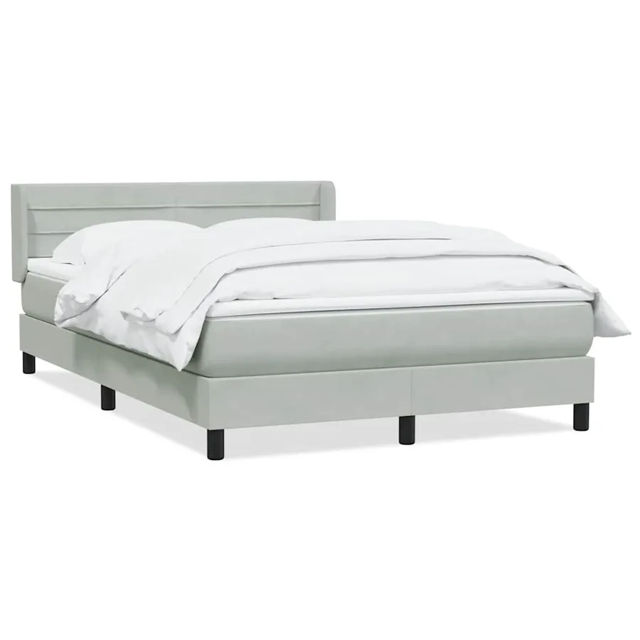 Sommier à lattes de lit et matelas gris clair 140x210cm velours - 2