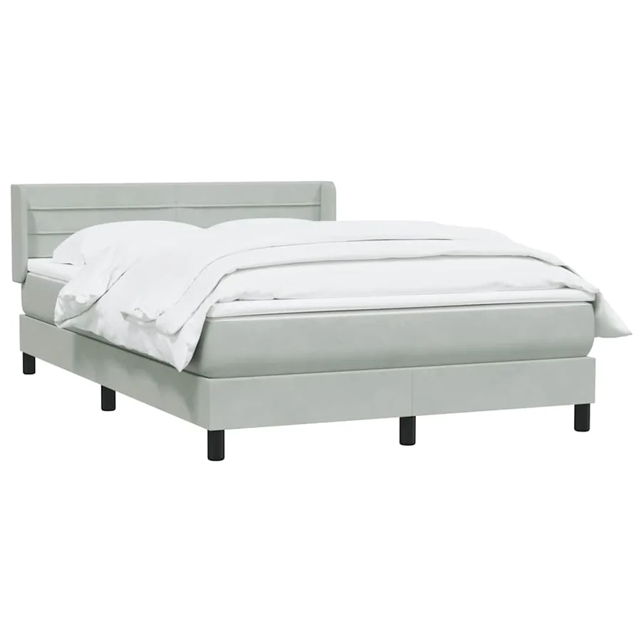 Sommier à lattes de lit et matelas gris clair 140x210cm velours - 3