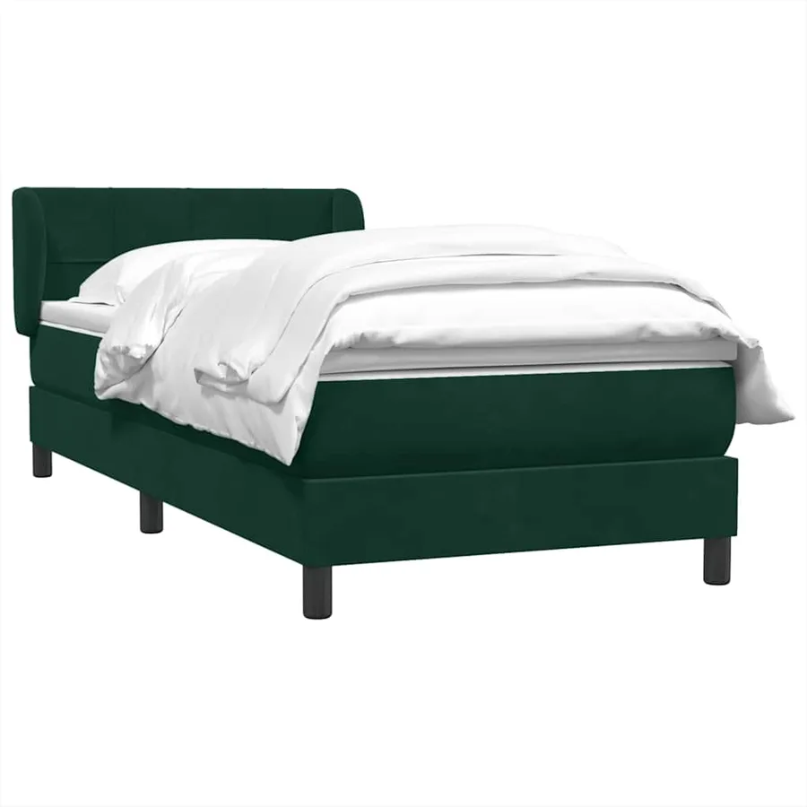 Sommier à lattes de lit et matelas vert foncé 90x220 cm velours - 3